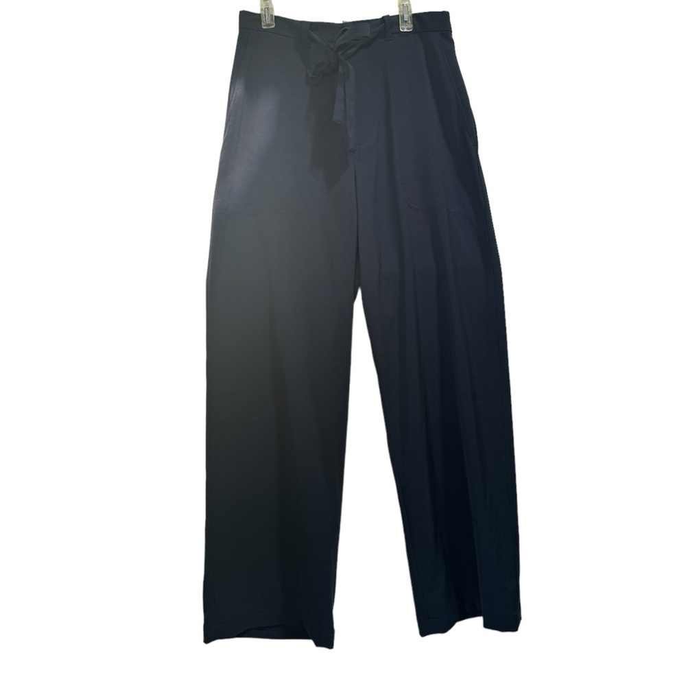 Banana Republic Vintage Y2K Straight Leg Tie Front Flowy Pants Classic Light Zip